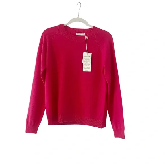 Majestic Filatures 100% Cashmere Crewneck Sweater. Bright Pink. NEW NWT! - Picture 2 of 7